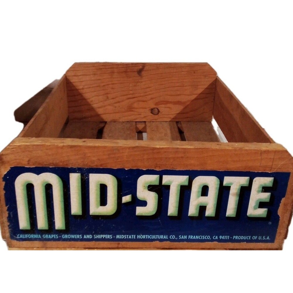 Vintage Style Mid-State‎ Wooden Crate Hand Written .59